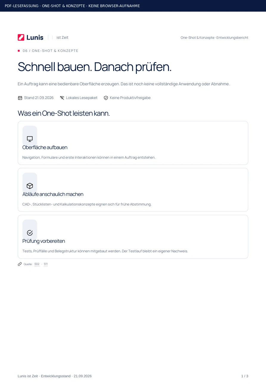 One-Shot & Konzepte