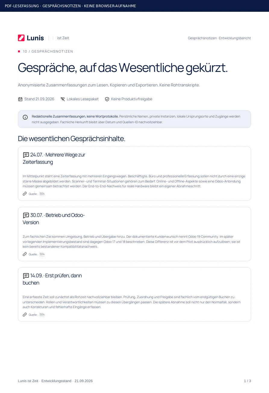Gesprächsnotizen